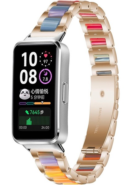 Huawei Band 10 / 9 / 8 Için Metal Reçine Kayış (Yurt Dışından)