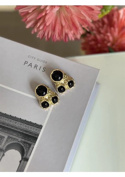 Taşlı Küpe - Siyah fiyatları