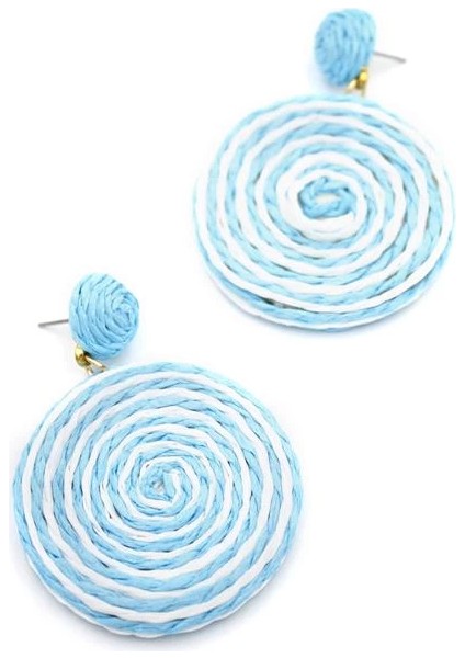 Kumaş Sarmal Küpe - Mavi