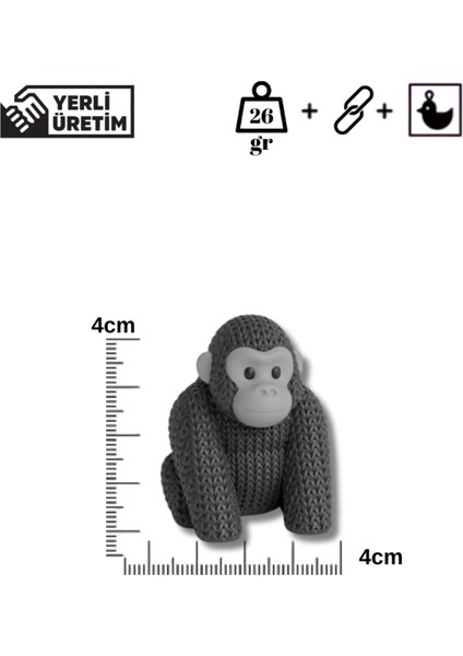 Örgü Desenli Goril Figürlü Anahtarlık – Çanta ve Anahtar Aksesuarı indirimleri