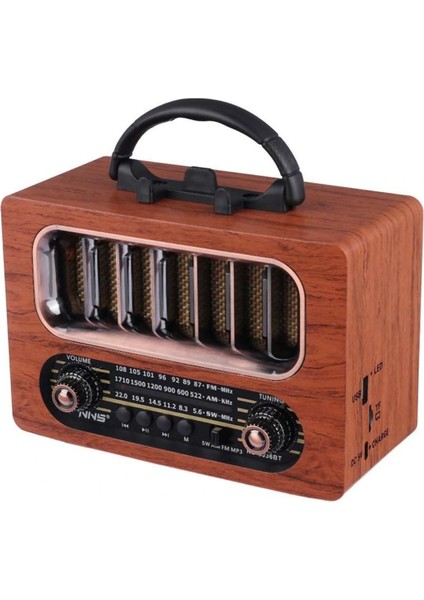 Orta Boy Retro Ahşap Tasarım Bluetooth Hoparlörlü Radyo – Fm/am Destekli, Şarjlı ve Taşınabiliri Radyo NS-6636 fiyatları