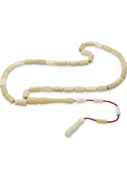 Sistemli Kapsül Kesim Imamesi Işçilikli Naturel Renk Deve Kemiği Tesbih
