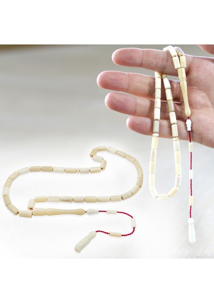 Sistemli Kapsül Kesim Imamesi Işçilikli Naturel Renk Deve Kemiği Tesbih fiyatları