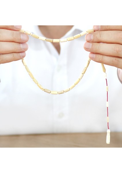 Sistemli Kapsül Kesim Imamesi Işçilikli Naturel Renk Deve Kemiği Tesbih modelleri