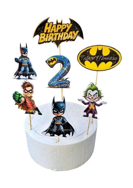 2 Yaş Batman Doğum Günü Pasta Süsü - Batman (Yarasa Adam) Pasta Süsü ve Doğum Günü Konsepti