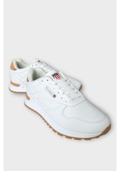 Unisex Ortopedik Günlük Yürüyüş Koşu Sneaker Spor Ayakkabı Beyaz - Taba fiyatları