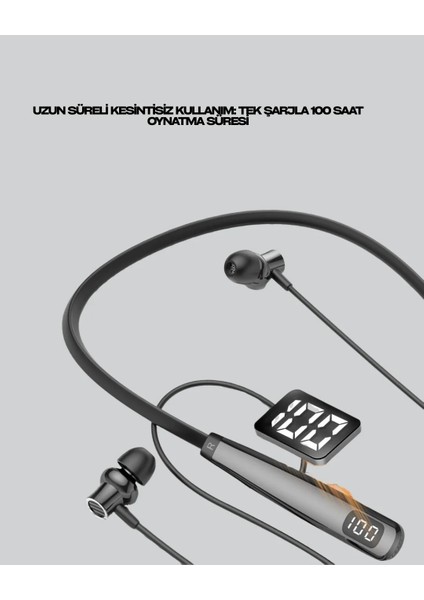 Y12 Bluetooth Boyun Bantlı Kulaklık – 100 Saat Pil, Bluetooth 5.3, Dokunmatik Kontrol fırsatları