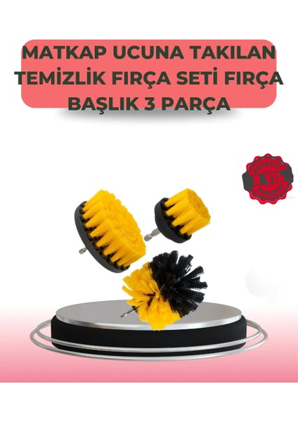 3 Parça Matkap Ucu Temizlik Fırçası Dayanıklı Naylon Kıllı