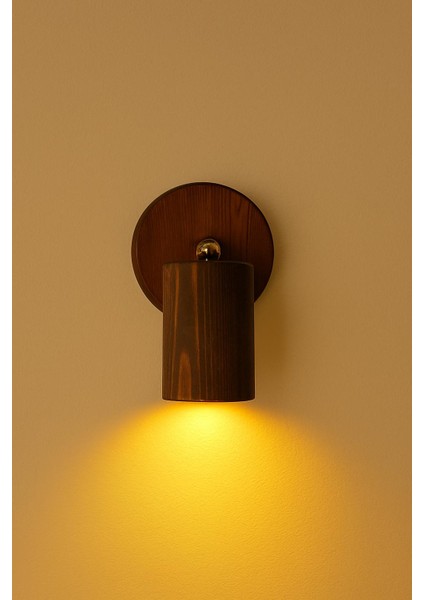 Duvar Aplik 360° Dönebilen Silindir Yansıtma Tasarımlı Tek Yönlü Ahşap Salon Hol Cafe Otel Aplik indirimleri