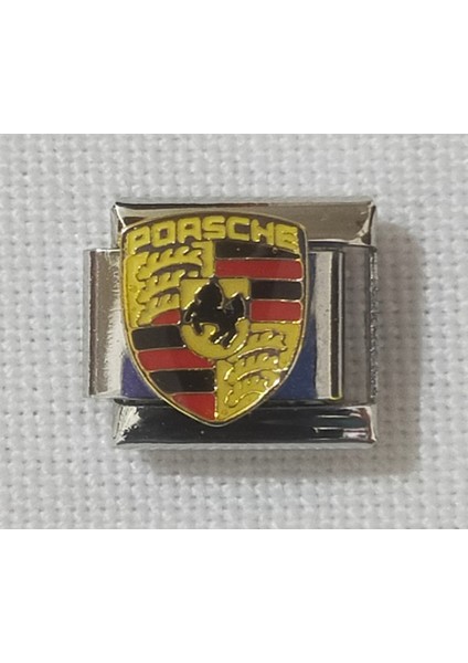 Porsche Logolu Charm - Italyan Bileklik Uyumlu Paslanmaz Çelik Figürlü Charm