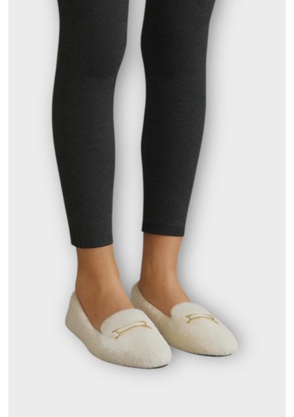 Yumuşak Peluş Ses Yapmaz Hafif Taban Kadın Ev Babeti Panduf Beyaz fiyatları