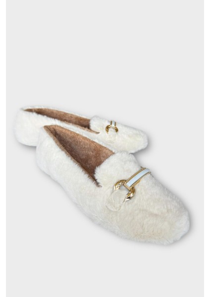 Yumuşak Peluş Ses Yapmaz Hafif Taban Kadın Ev Babeti Panduf Beyaz modelleri