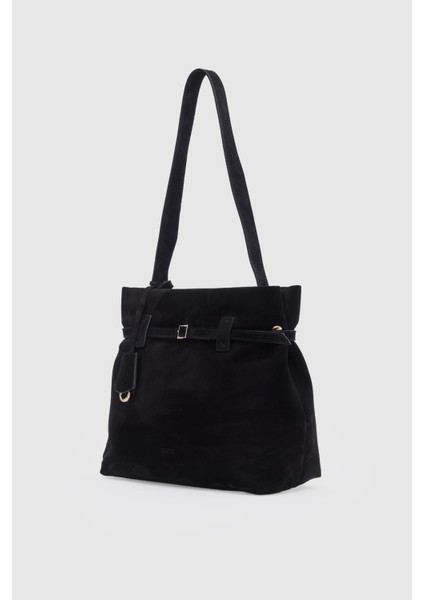 Suvea Siyah Süet Hakiki Deri Omuz Çantası fiyatları