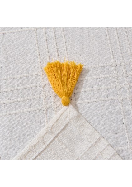 Soft Püsküllü Koltuk Örtüsü - Ekru - 90X210 cm modelleri