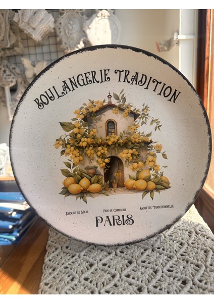 Limon Desenli 30 cm Çapında Duvar Tabağı