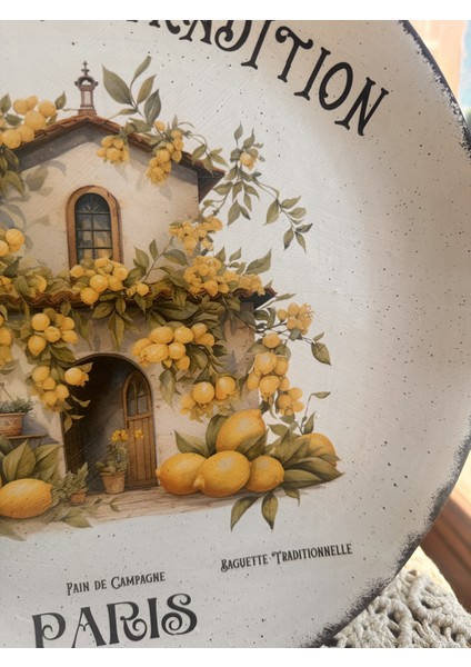 Limon Desenli 30 cm Çapında Duvar Tabağı fırsatları