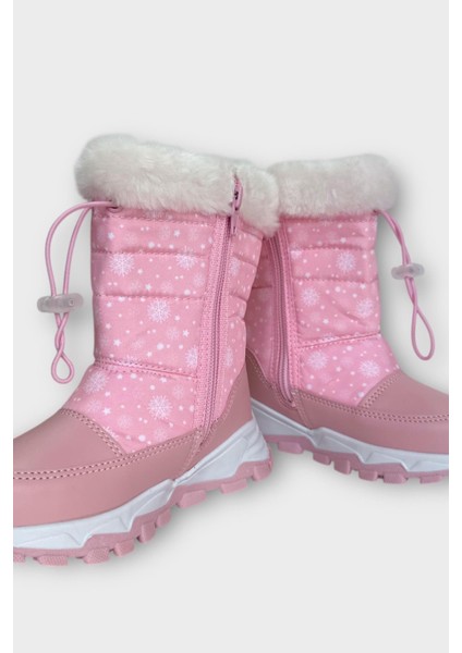 Su Itici Ayarlı Bağcıklı Kürklü Kız Çocuk Botu Pembe modelleri