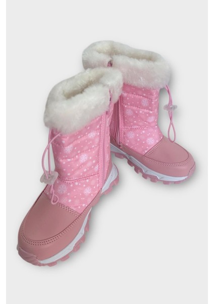 Su Itici Ayarlı Bağcıklı Kürklü Kız Çocuk Botu Pembe fırsatları