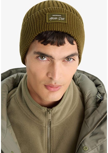 Erkek Etiket Baskılı İçi Polarlı Bere F4131AX25WN