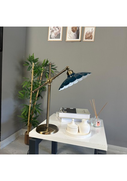 Risso Lacivert Masa Lambası Dekoratif Abajur Çocuk Odası Başucu Lambası Okuma Lambası