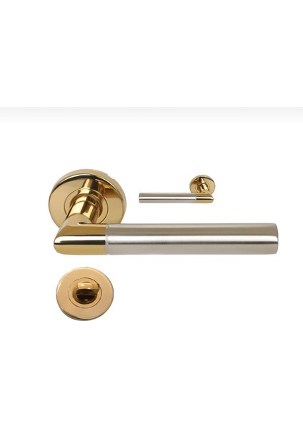 Vega Gold Saten Wc Tipi Rozetli Paslanmaz Kapı Kolu Takım