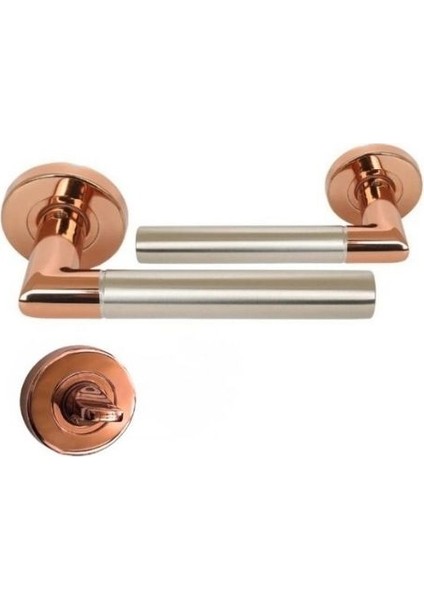 Vega Bronz Saten Wc Tipi Rozetli Paslanmaz Kapı Kolu Takım