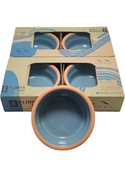 Florya Içi Turkuaz Sırlı Kase 4'lü 150 ml