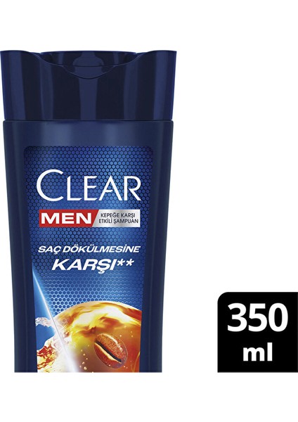 3 Adet Clear Men Saç Dökülme Karşıtı Kahveli 350 ml Şampuan