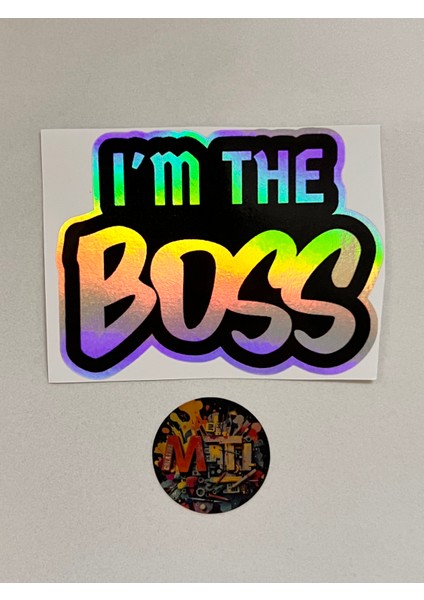 I'm The Boss - Araba Motosiklet Kask Laptop Cam Etiket Baskı Sticker 10,5X8CM