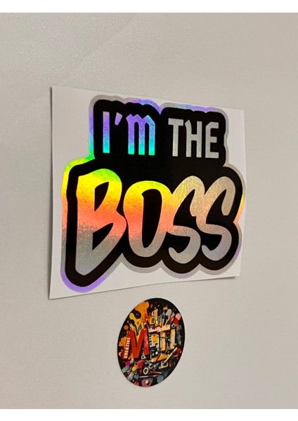 I'm The Boss - Araba Motosiklet Kask Laptop Cam Etiket Baskı Sticker 10,5X8CM modelleri