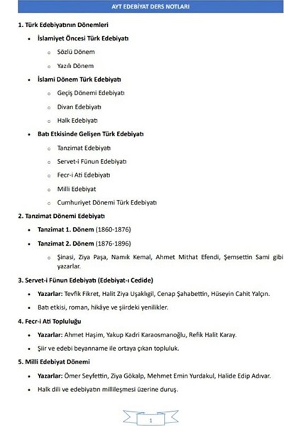 Fulleten Ayt Edebiyat Ders Notları fiyatları