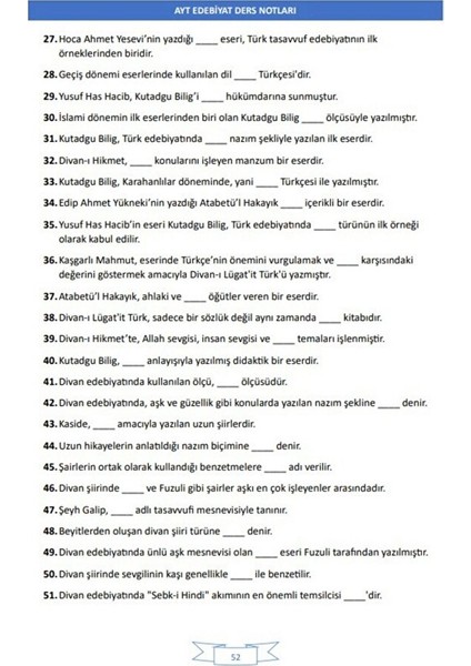 Fulleten Ayt Edebiyat Ders Notları indirimleri