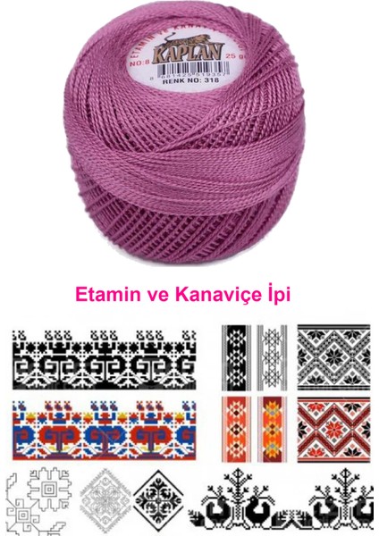 Kaplan Etamin ve Kanaviçe Ipi 8 No Kod/renk: 318 - Royaleks fiyatları