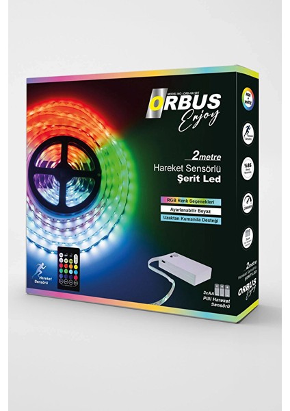 2 Adet Orbus Hareket Sensörlü Şerit LED