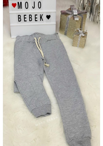 Kız Çocuk Kordonlu Eşofman Alt 1064 Gri