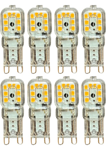 (8 adet) OSAKA 3W Sarı Işık (3000K) Dim Edilebilir G9 Duylu LED Kapsül Ampul