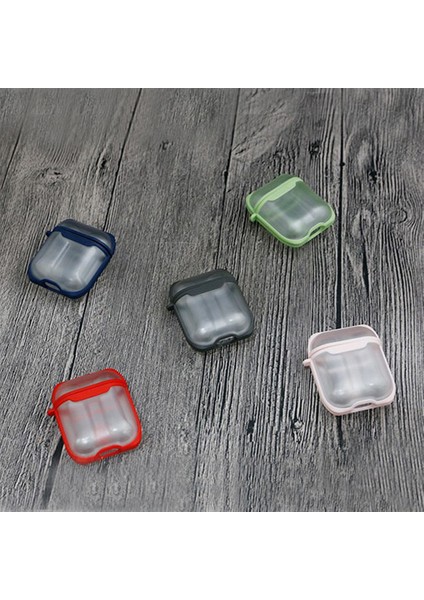 Apple Airpods 1. ve 2. Nesil Uyumlu Buzlu Transparan Renkli Çizgili Kılıf Bumper Koruma Kabı Hybrid indirimleri