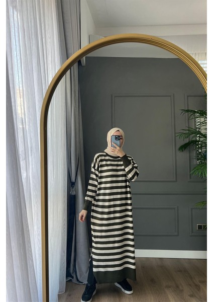 3389 Yeva Enine Çizgili Triko Tunik