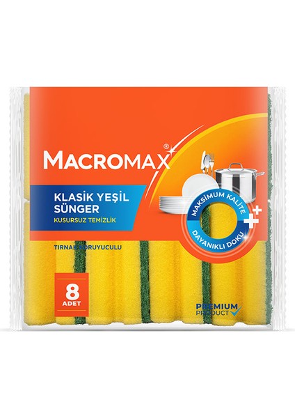 4 Adet Macromax Klasik Oluklu Sünger 8'li fiyatları