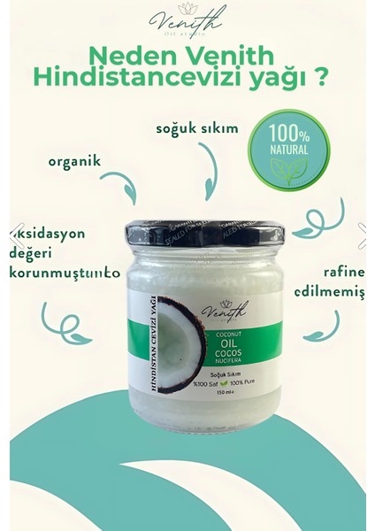 Hindistan Cevizi Yağı Soğuk Sıkım 150 ml %100 Saf ve Doğal Coconut Oil modelleri
