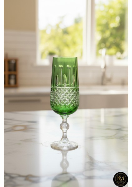 Kesme El Işçiliği Kristal Kahve Yanı Flüt Su Bardağı