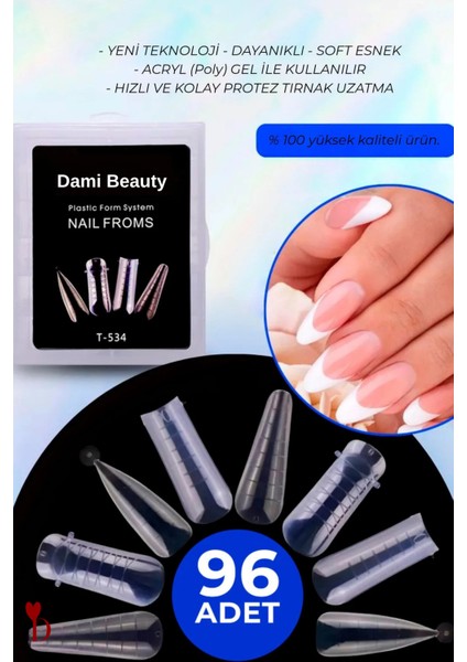 Pro Üst Form Poly Jel Form Kalıp Tips 96 Adet (4 Farklı Protez Tipsi) fiyatları