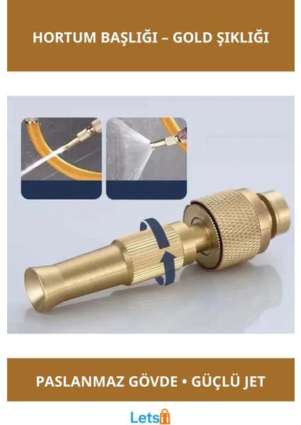 Ayarlanabilir Basınçlı Hortum Başlığı Gold Pirinç Malzeme