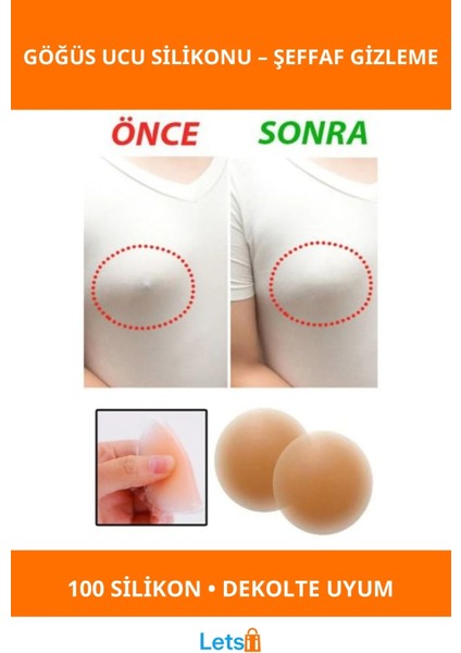 Şeffaf Göğüs Ucu Silikonu Nipple Pad 2 Adet
