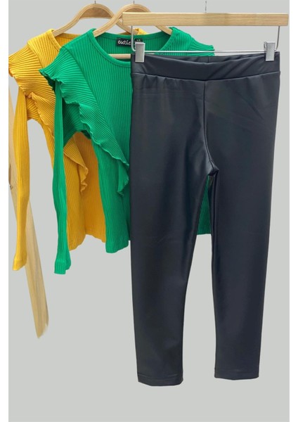 Mojo Kız Çocuk Deri Şardonlu Tayt 3602 Siyah fırsatları