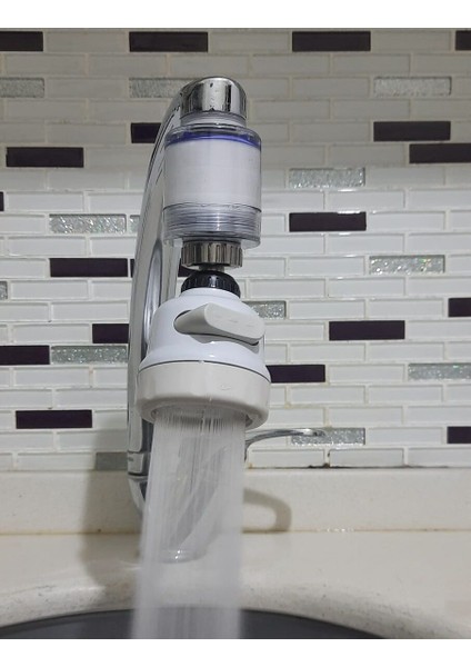 Filtreli Kireç Önleyici 360 Derece Dönen Hareketli Musluk Başlığı - 3 Fonksiyonlu - Krem fiyatları