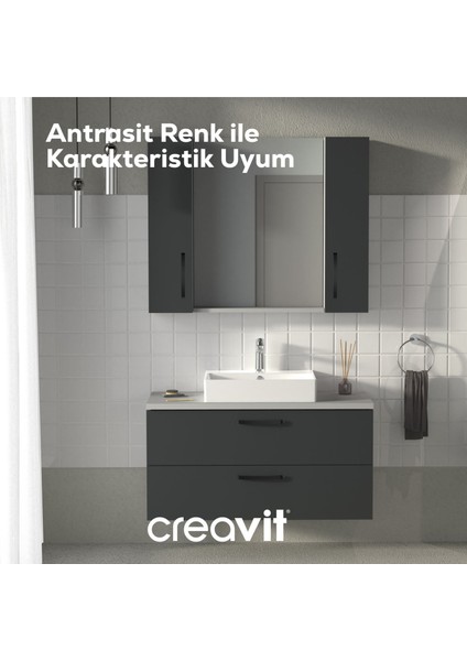 D10 Next Lavabo Dolabı Iki Çekmeceli 65 cm Gri Gövde Antrasit Kapak fırsatları