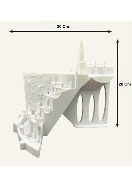 Yüzüklerin Efendisi Minas Tirith Şehri Kitap Tutucu Kitap Tutucu Book Nook Taş Döküm Ağır Ürün