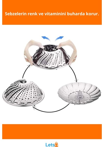 Paslanmaz Çelik Sağlıklı Buharda Pişirme Sepeti 21CM fiyatları