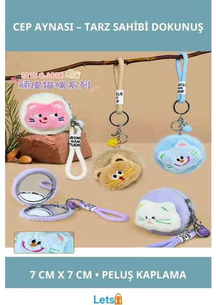Sevimli Peluş Yumuşak Cep Aynası Anahtarlık Tasarım